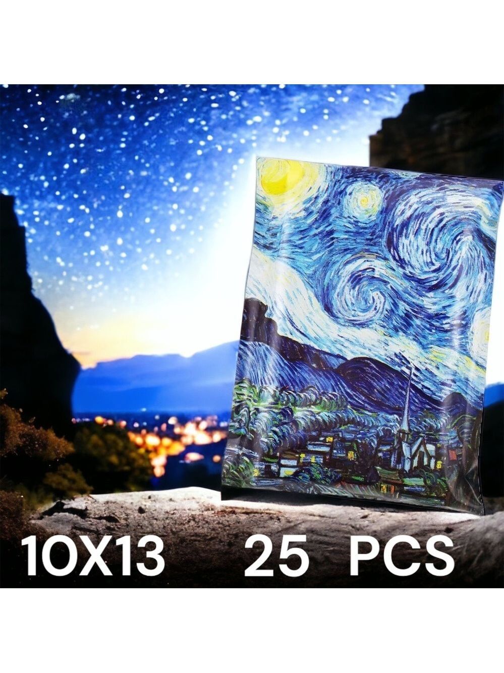 25 10X13 Poly Mailers Starry Night Flat Mailers PRICE IS FIRM - Picture 4 of 5